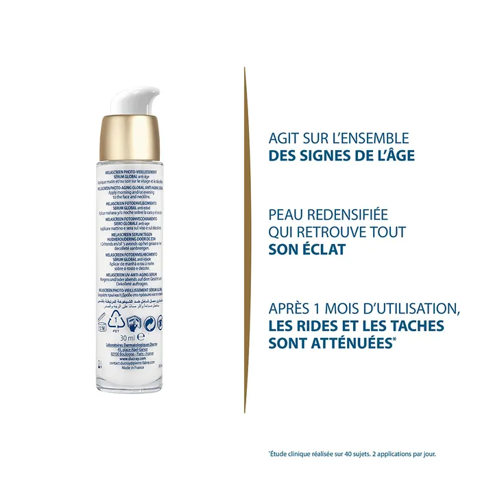 Ducray Melascreen Photo Vieillissement Serum Global Taches Brunes Et Rides 30ml – Image 2