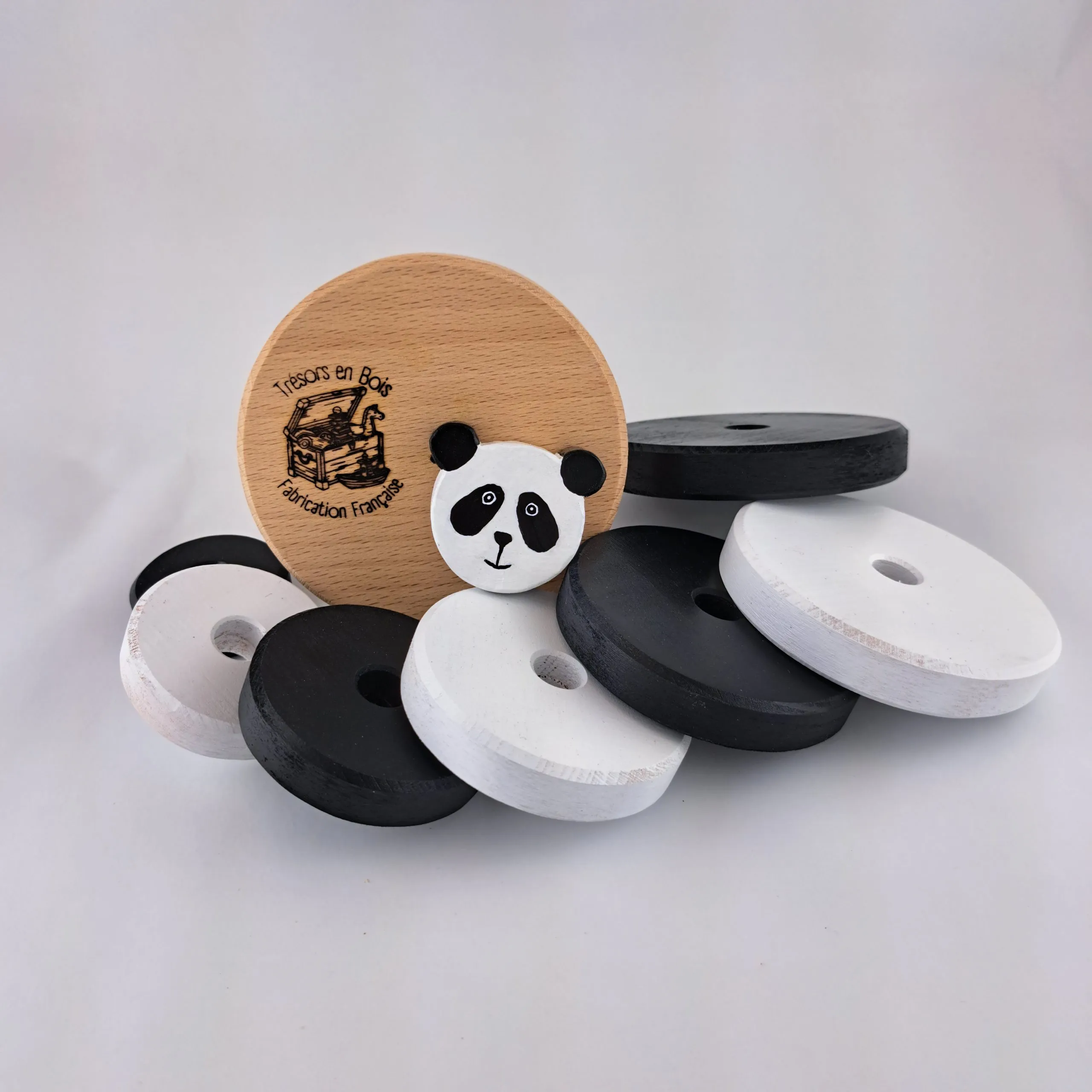 Jouet à empiler en bois – Panda – Image 3