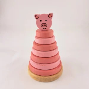 Jouet à empiler en bois – Cochon