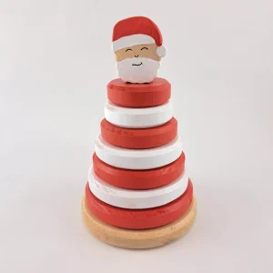 Jouet à empiler en bois – Père Noël