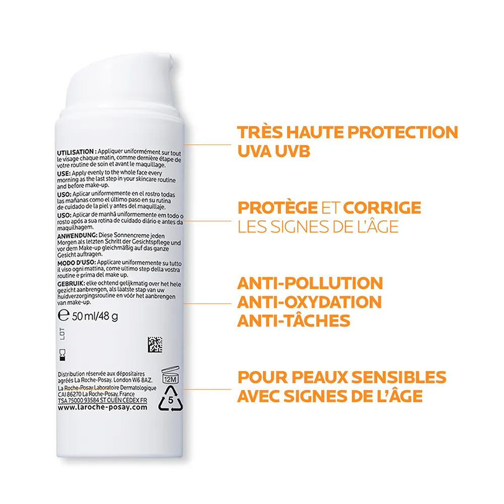 La Roche-Posay Anthelios Crème Solaire Visage SPF50 Age Correct Avec Parfum 50ml – Image 2