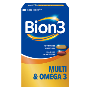 Bion3 Multi & Oméga 3 avec des Probiotiques – 30 Capsules
