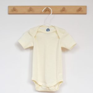 Body manches courtes en laine mérinos bio – naturel Cosilana