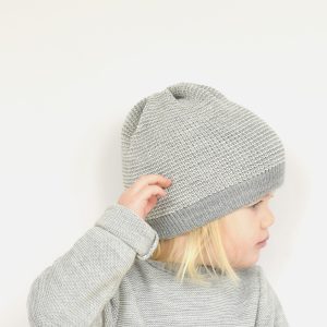 Bonnet en laine mérinos bio – gris chiné Disana