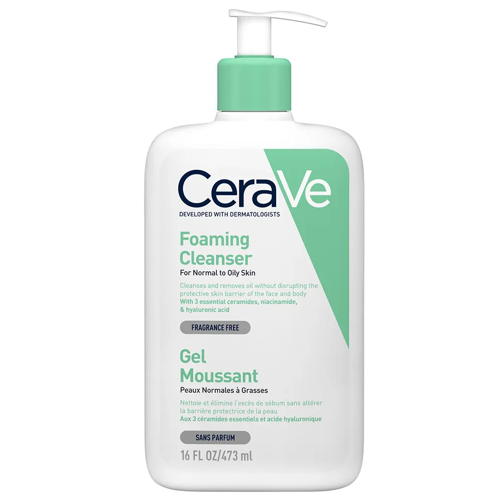 Cerave Cleanser Visage Gel Moussant Visage Et Cou Peaux Normales A Grasses 473ml