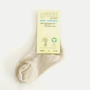 Chaussettes fines enfant en laine mérinos bio – beige Grödo