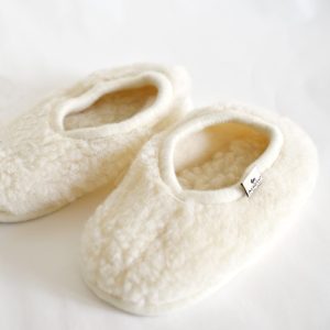 Chaussons en laine pour adulte – écru Alwero