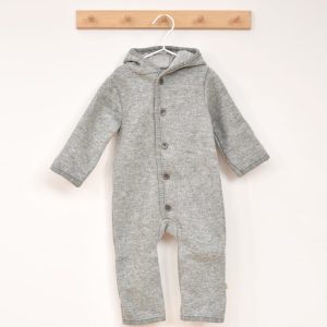 Combi-pilote en laine bouillie bio – gris clair Disana