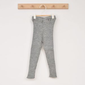 Legging épais en laine mérinos – gris Disana