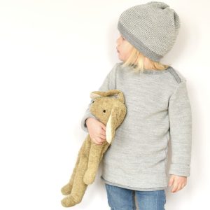 Pull en laine mérinos bio – gris clair Disana