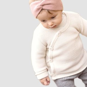 Brassière bébé en laine mérinos bio – écru Disana