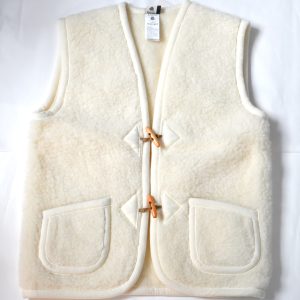 Gilet de berger en pure laine pour femme – écru Alwero