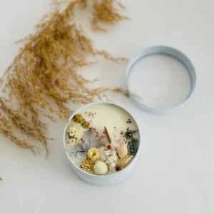 Elégance florale – Bougie fleur de coton