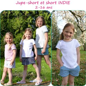 INDIE – Patron jupe-short et short du 2 au 16 ans