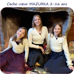 MAZURKA – patron de gilet ou pull cache-cœur pour fille du 2 au 16 ans