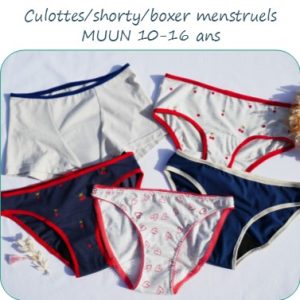 MUUN – patron de culottes, shorty et boxer menstruels du 10 au 16 ans