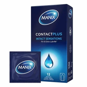 Manix Contact Plus Préservatifs Finesse et Extra Lubrification 12 unités