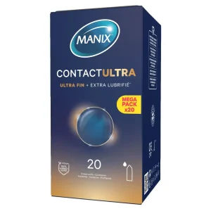 Manix Contact Préservatifs Ultra-Fin + Extra Lubrifié x20