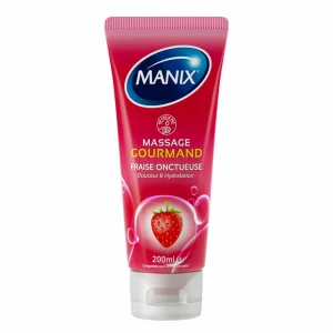 Manix Gel de Massage Fraise Onctueuse Gourmand 200 ml