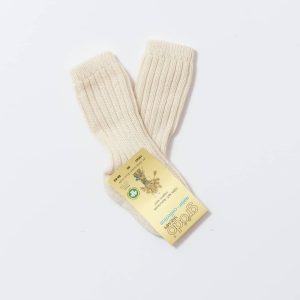 Chaussettes hautes et épaisses bébé en laine mérinos bio – naturel Grödo
