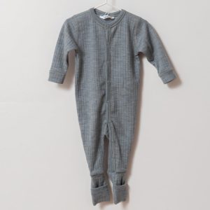 Pyjama – grenouillère en laine mérinos – gris Joha
