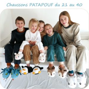 PATAPOUF – patron de chaussons animal du 21 au 40