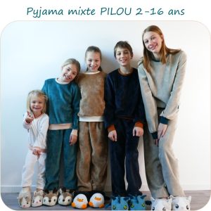 PILOU – patron de pyjama fille et garçon du 2 au 16 ans
