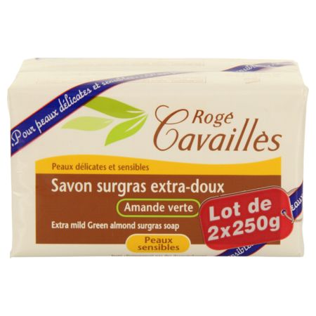 Rogé cavaillès savon surgras extra-doux – Amande – 2x250g