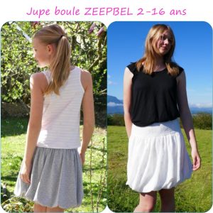 ZEEPBEL – Patron jupe boule fille du 2 au 16 ans