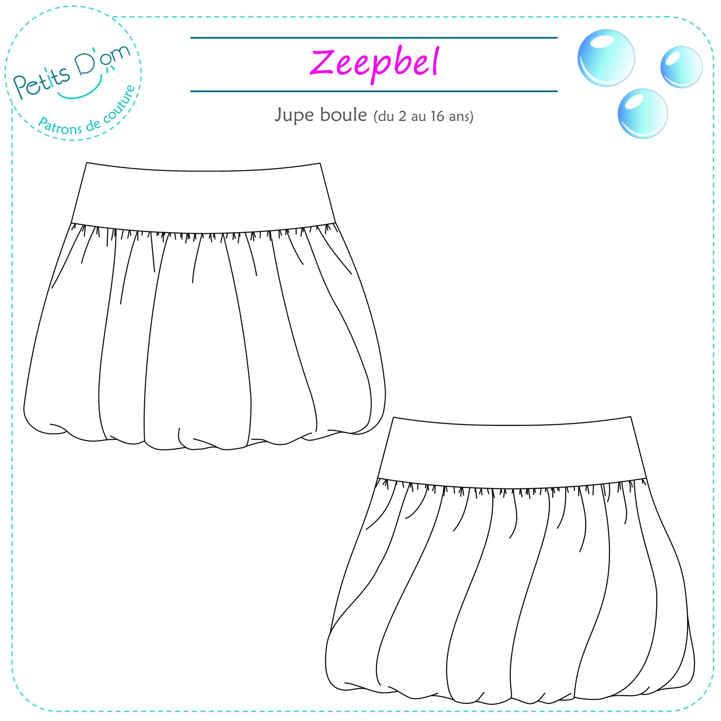 ZEEPBEL – Patron jupe boule fille du 2 au 16 ans – Image 2