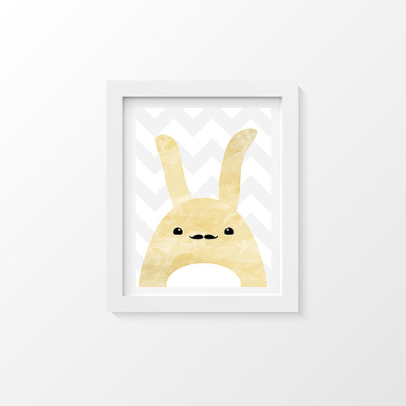 Affiche lapin doré