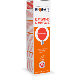 Biofar 12 Vitamines 12 Mineraux – 20 Comprimés Effervescents