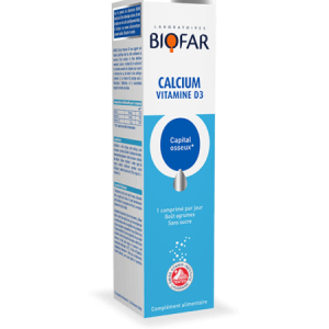 Biofar Calcium Vitamine D3 – 20 Comprimés Efferverscents