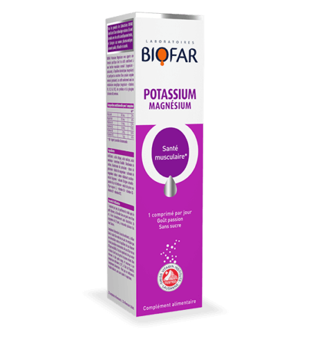 Biofar Potassium Magnésium – 20 Comprimés Efferverscents