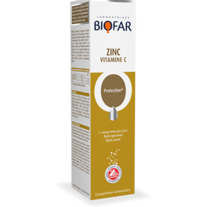 Biofar Zinc Vitamine C – 20 Comprimés Efferverscents