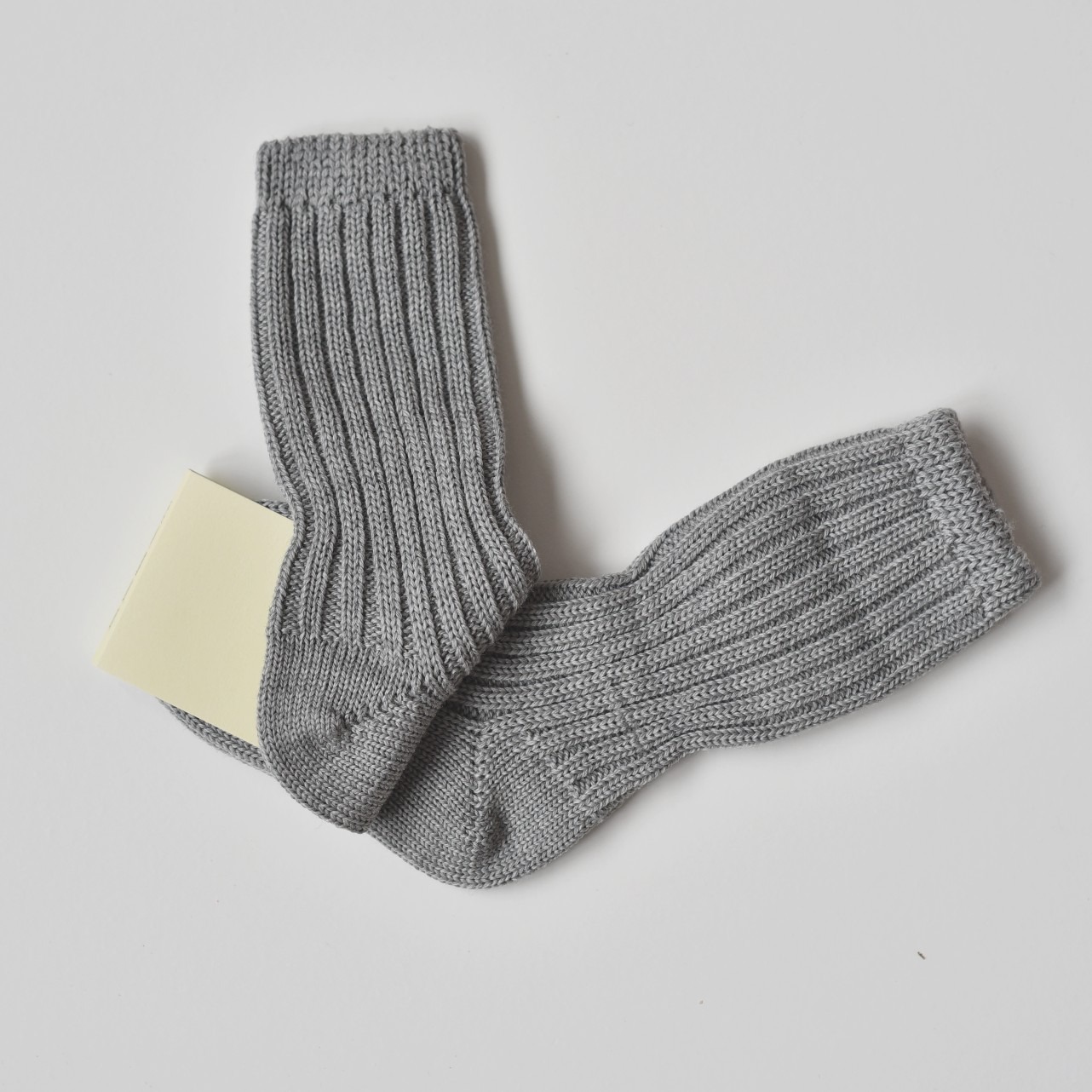 Chaussettes hautes et épaisses bébé en laine mérinos bio – gris Grödo – Image 2