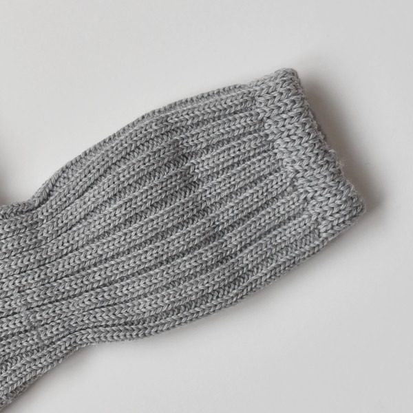 Chaussettes hautes et épaisses bébé en laine mérinos bio – gris Grödo – Image 4