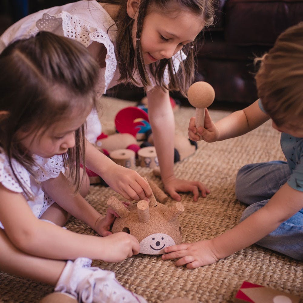 Jeu d’encastrement Hérisson en bois – Image 2