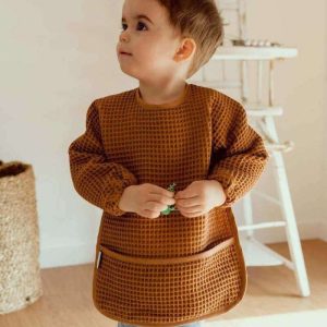 Bavoir à manches nid d&rsquo;abeille