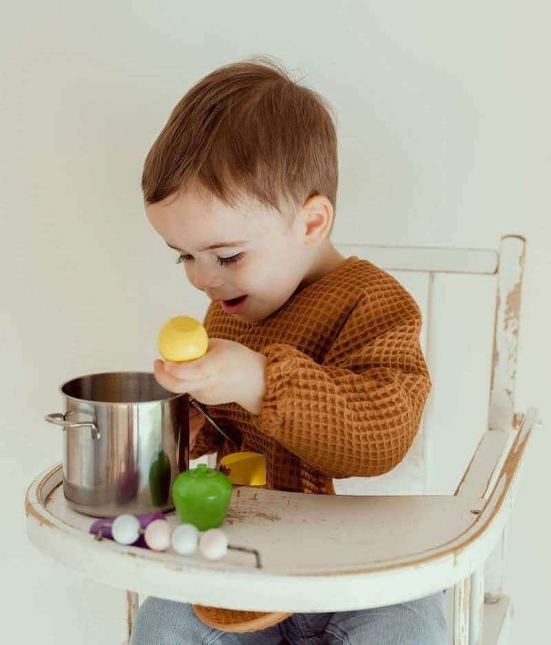 Bavoir à manches nid d’abeille – Image 8