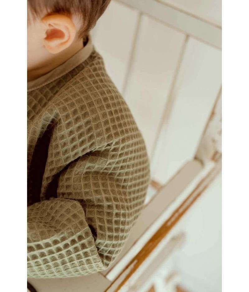 Bavoir à manches nid d’abeille – Image 2