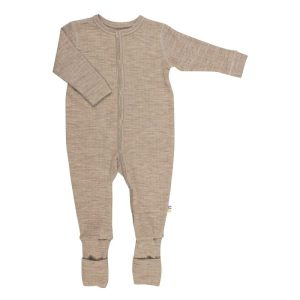 Pyjama – grenouillère en laine mérinos – taupe Joha