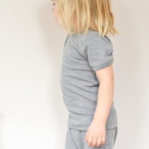 T-shirt manches courtes en laine mérinos – gris Joha