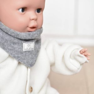 Tour de cou bébé en polaire de laine mérinos – gris Pickapooh